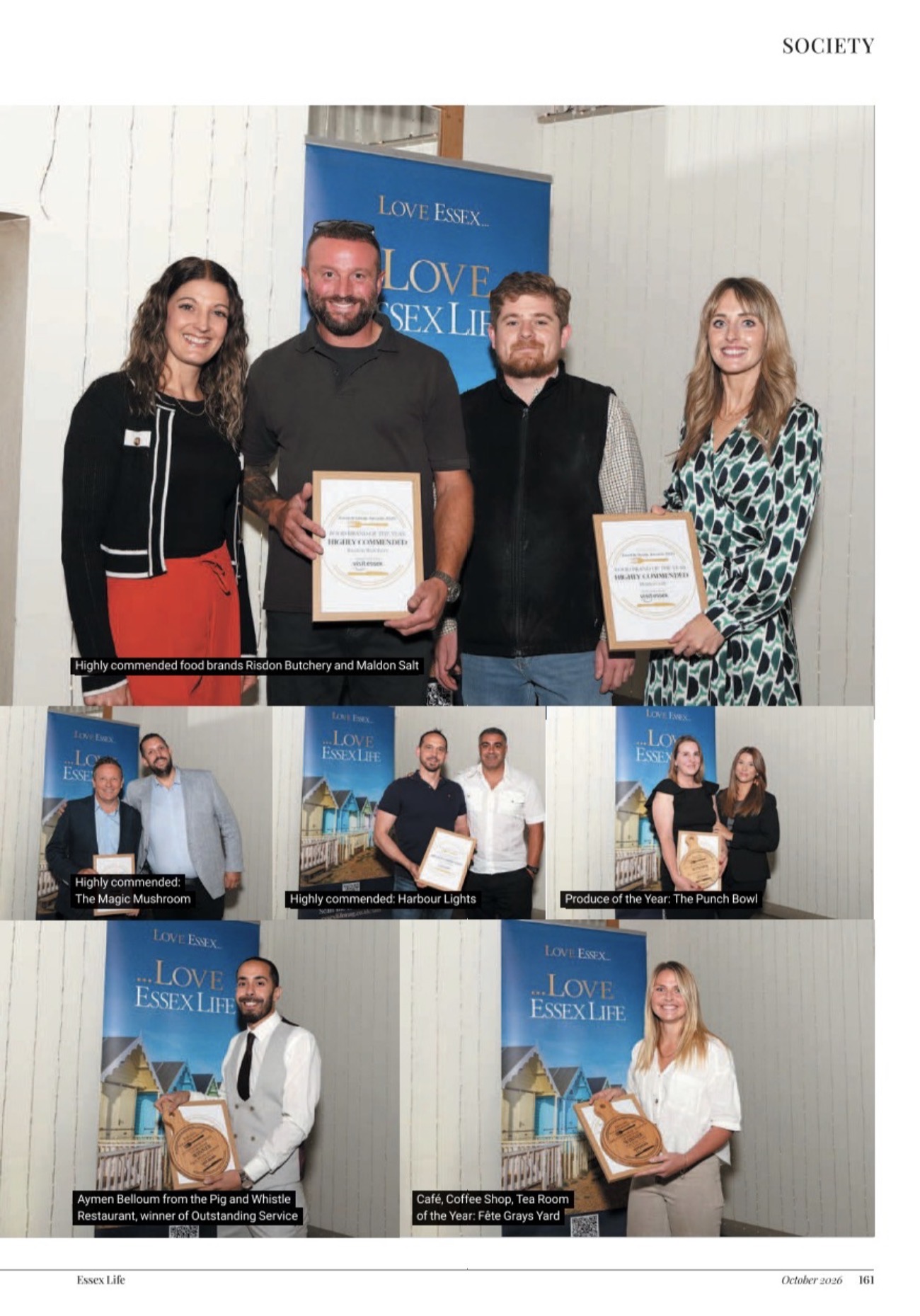 Essex Life magazine photo of The Punch Bowl receiving the Produce of the Year award